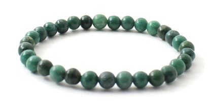 Stretch Bracelet With Sterling Silver and African Jade