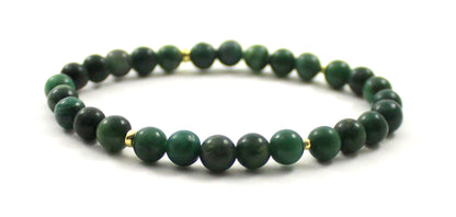 Stretch Bracelet With Sterling Silver and African Jade
