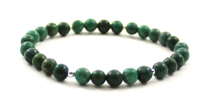 Stretch Bracelet With Sterling Silver and African Jade