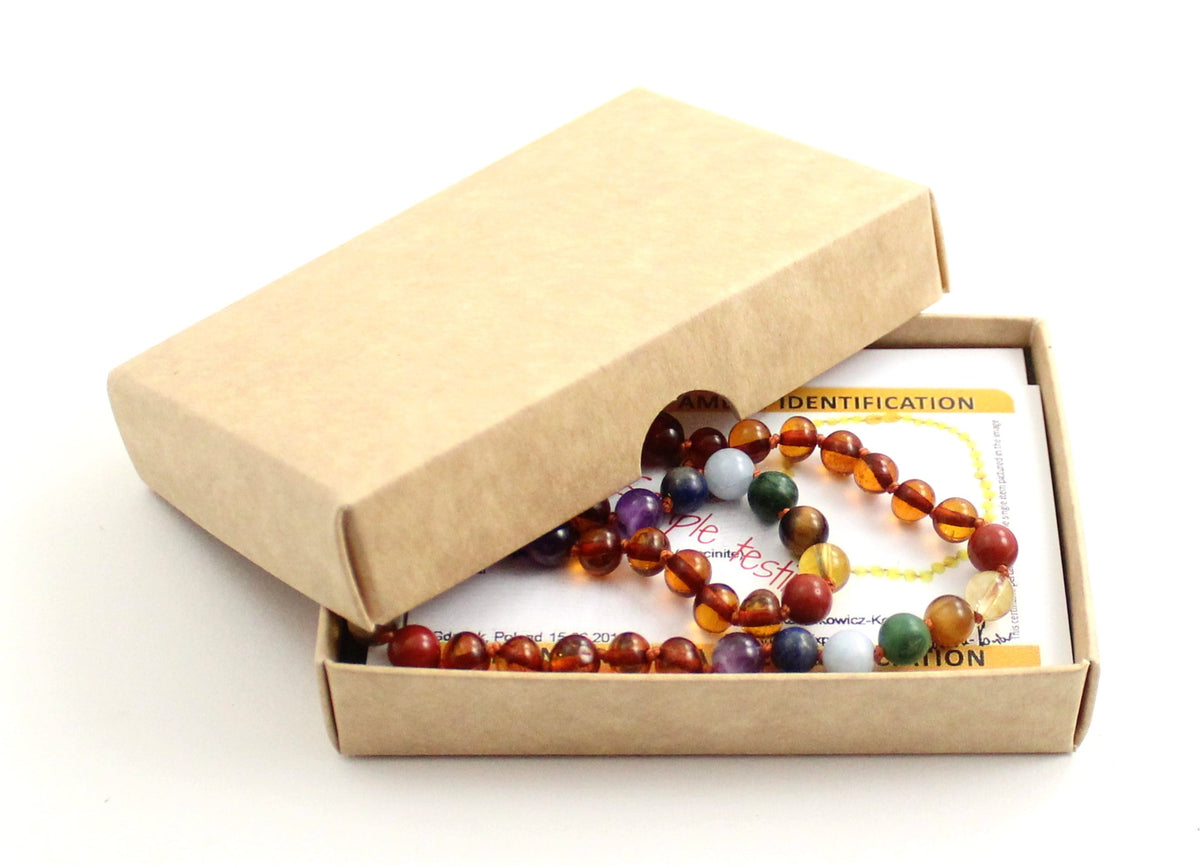 Amber and Chakra Gemstone Necklaces