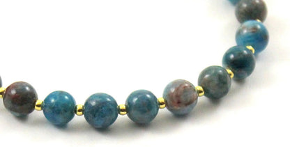 Apatite Blue Bracelet With Silver Beads