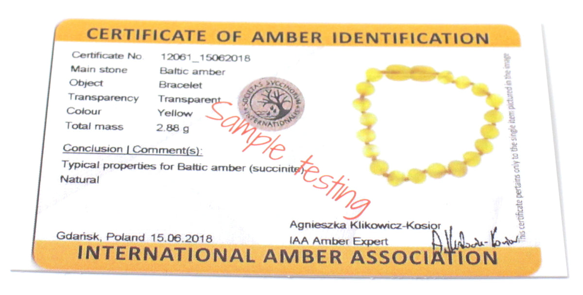 Raw Amber Honey Teething Anklets Bracelets