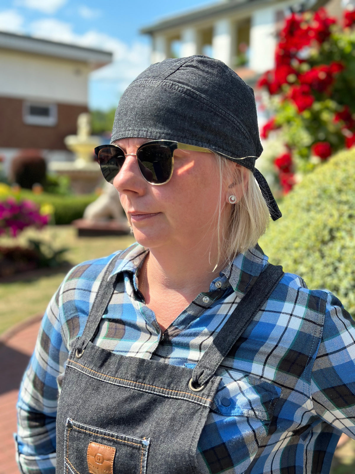 Virėjo kepuraitė bandana, Džinsinė skarelė juoda