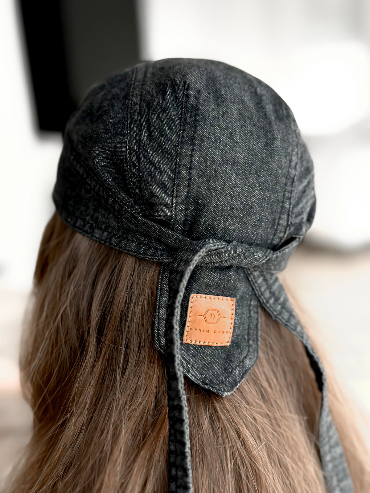 Virėjo kepuraitė bandana, Džinsinė skarelė juoda