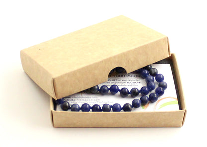 Sodalite Gemstone Knotted Blue Necklace